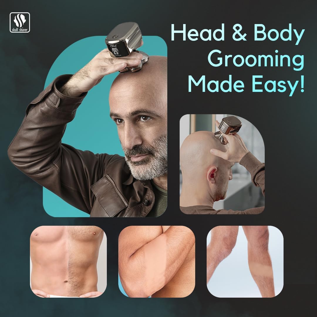 Skull Shaver - Pitbull Platinum PRO PX5 Head & Face Shaver - Includes Bonus Blade for Precision Shaving
