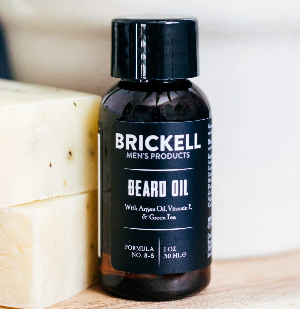 Brickell Men's Beard Oil - Natural Argan & Jojoba Oil for Softening & Strengthening Hair | 1 Ounce