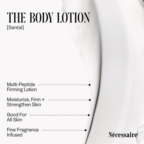 Nécessaire The Body Lotion - Santal Multi-Peptide Firming Moisturizer for Sensitive Skin | 200ml/6.8 fl oz