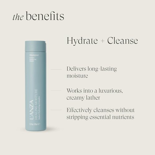 L'ANZA Healing Moisture Shampoo - Deep Hydration & Repair for Damaged Hair | Color Safe, Sulfate Free