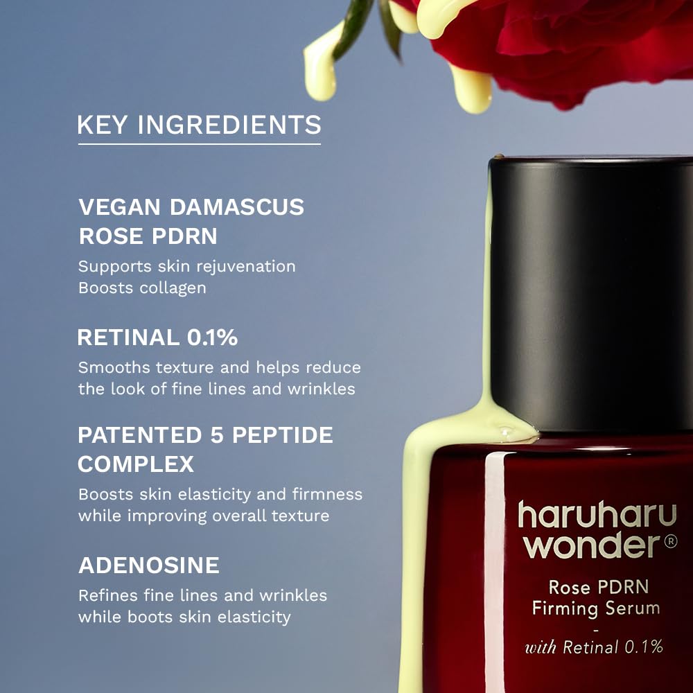Haruharu Wonder Rose PDRN Firming Serum - Boost Collagen & Minimize Fine Lines | 1.01 fl. oz, Vegan, Fragrance-Free