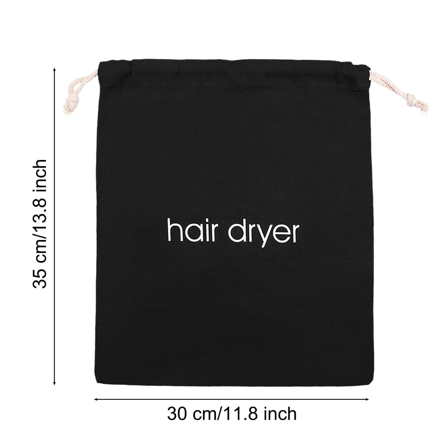 Hair Dryer Bags Bulk, Hairdryers Storage Drawstring Pouch, Blow Dryer Case Container Hairdryer and Styling Tools Accessories Bags for Hotel Home Airbnb Travel Bathroom 15 x 13 in (8 PCS Black)