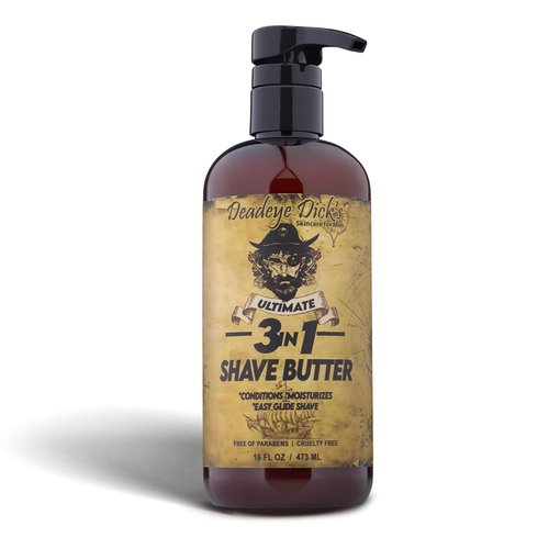 DeadeyeDick's 3-in-1 Shave Butter - Natural Shave Cream for Face, Head & Body | Gentle Formula | 16 FL OZ