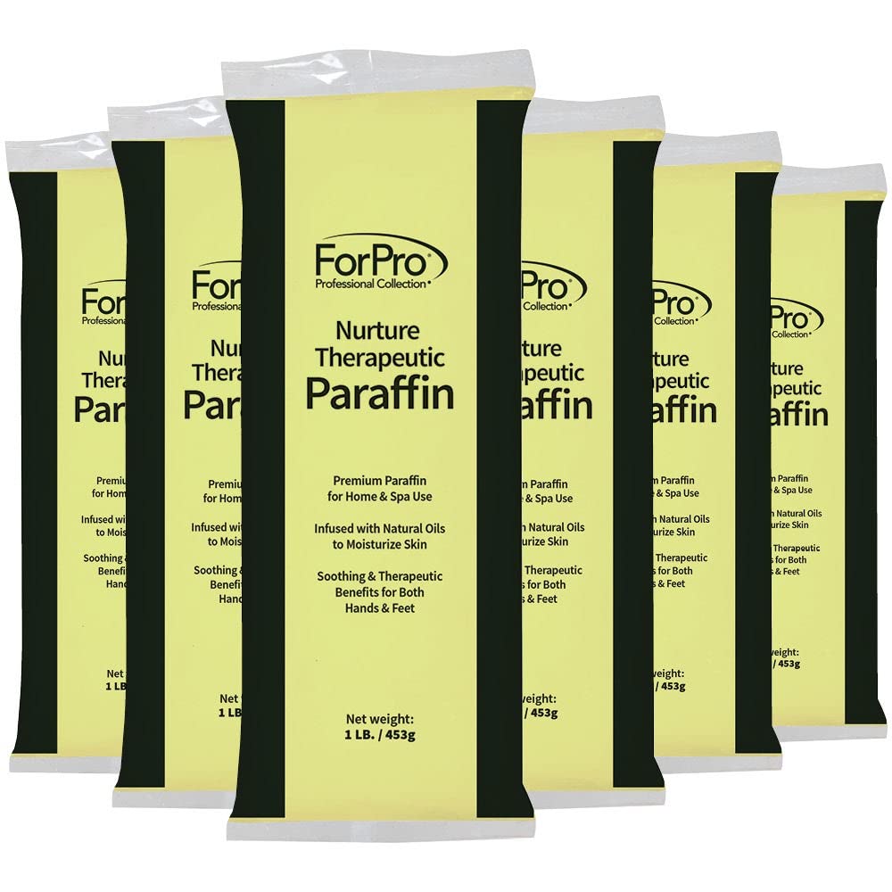 ForPro Professional Collection Nurture Paraffin Wax Refill, Peach Vanilla, Six 1-Pound Paraffin Blocks, Non-Greasy, Moisturizing for Soft & Healthy Skin, 6 Lbs