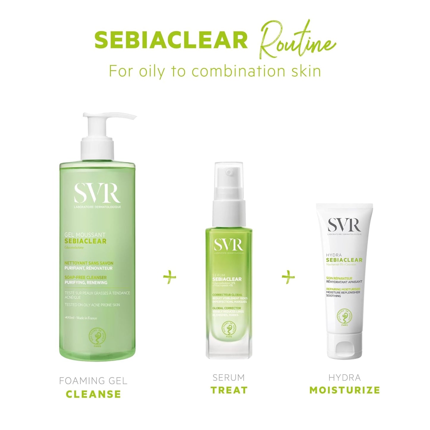 SVR Sebiaclear Gel Moussant - Deep Cleansing Face Wash for Oily Skin | 400ml (13.53 Fl Oz)