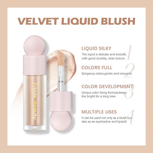 Erinde Liquid Highlighter - Lightweight Cream Illuminator for Natural Glossy Finish | 02# Starlight