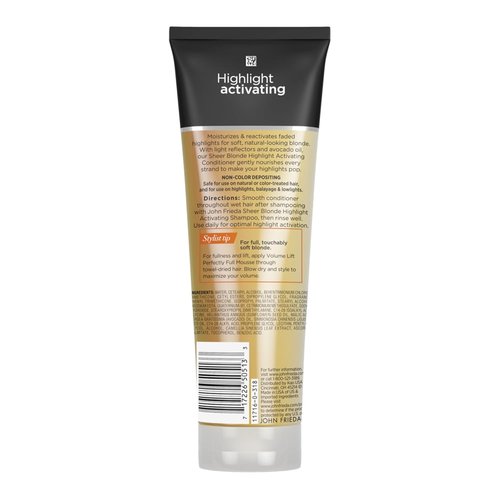 John Frieda Sheer Blonde Highlight Activating Conditioner - Brightening & Moisturizing with Avocado Oil | 8.45 Oz (Pack of 2)