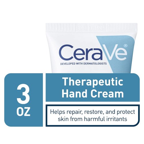 CeraVe Therapeutic Hand Cream - Hydrating Formula with Hyaluronic Acid & Niacinamide | 3 Ounce, Fragrance-Free