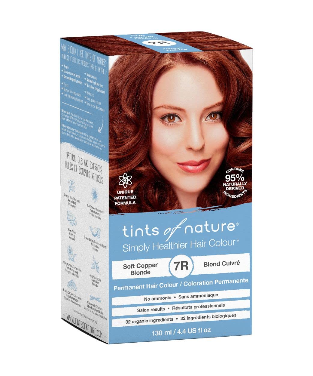 Tints of Nature 7R Soft Copper Blonde Hair Dye - Nourishing, Ammonia-Free Formula | 4.4 fl oz