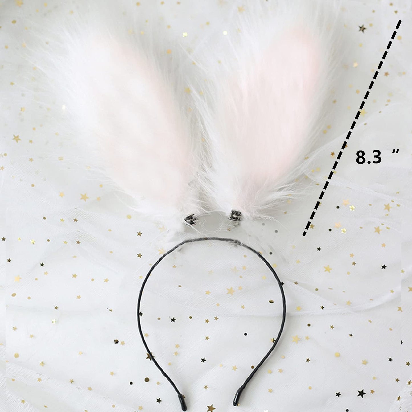 Fxaelian Cosplay White Rabbit Bunny Long Ears Headband Hairband Hair Clips Headpeice Easter Halloween Costume Party Headpiece Headwear Hair Accessories White