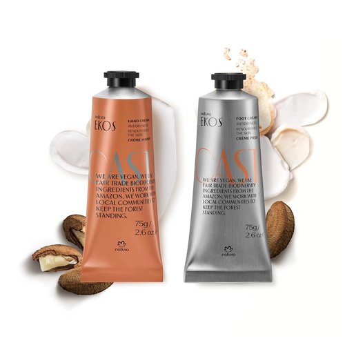 Natura Castanha Hand & Foot Cream Duo - Nourishing Brazil Nut Oil Set for Deep Hydration | 2 x 2.6 oz (75g)