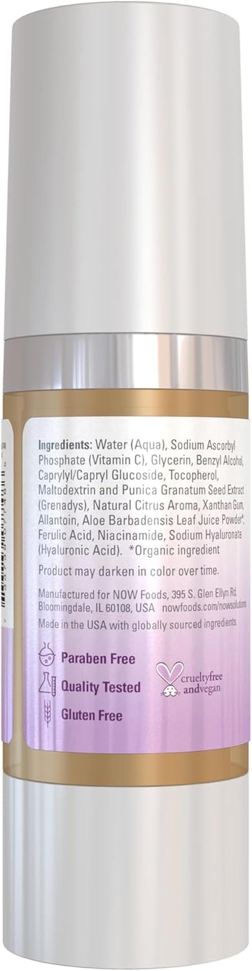 NOW Foods Solutions Vitamin C Serum - Skin Brightening & Tightening with Ferulic Acid, 1 oz