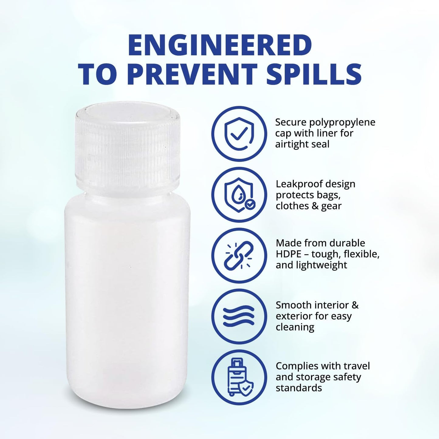 United Scientific™ Travel Bottles - Leak Proof 3 Oz Toiletry Containers | TSA Approved, Pack of 6