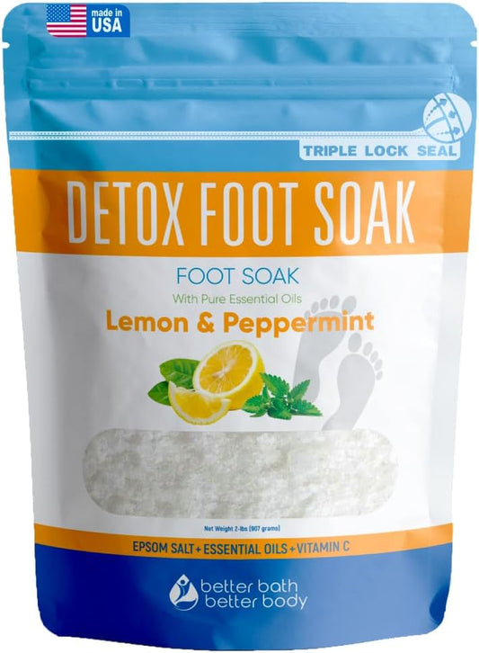 Skiennix Detox Foot Soak Salts - 32 Ounces with Essential Oils | Soothe Athletes Foot & Relax Tired Feet
