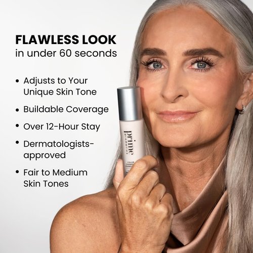 Prime Prometics Color Changing Foundation - Adapts to Your Skin Tone | Buildable Coverage & 12-Hour Wear