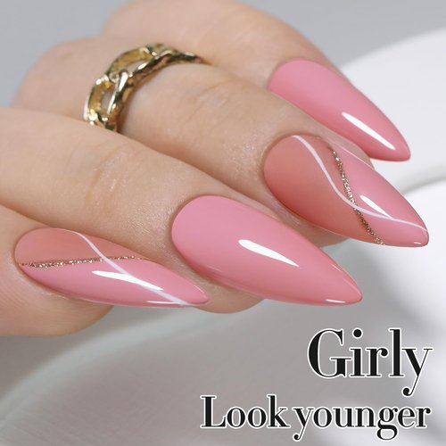 Double Rhythm 15ML Gel Nail Polish Pure Sheer Same Color Same Bottle Soak Off Gel Polish Art Manicure Salon DIY at Home for Women (Pale Pink-A1470)