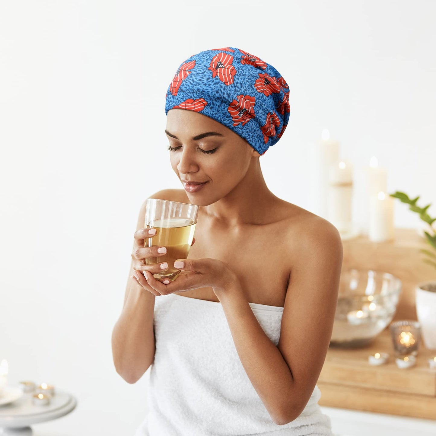 Sintege 6 Pcs Satin Lined Bonnet Sleep Cap for Women Men African Silk Soft Beanie Hair Sleep Wrap for Natural Curly Braids(Vibrant Patterns)