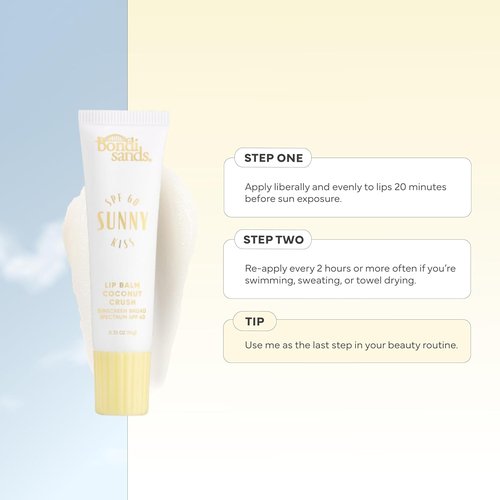Bondi Sands Sunny Kiss SPF 60 Coconut Crush Lip Balm - Nourishing Hydrating Sunscreen, 0.3 Oz