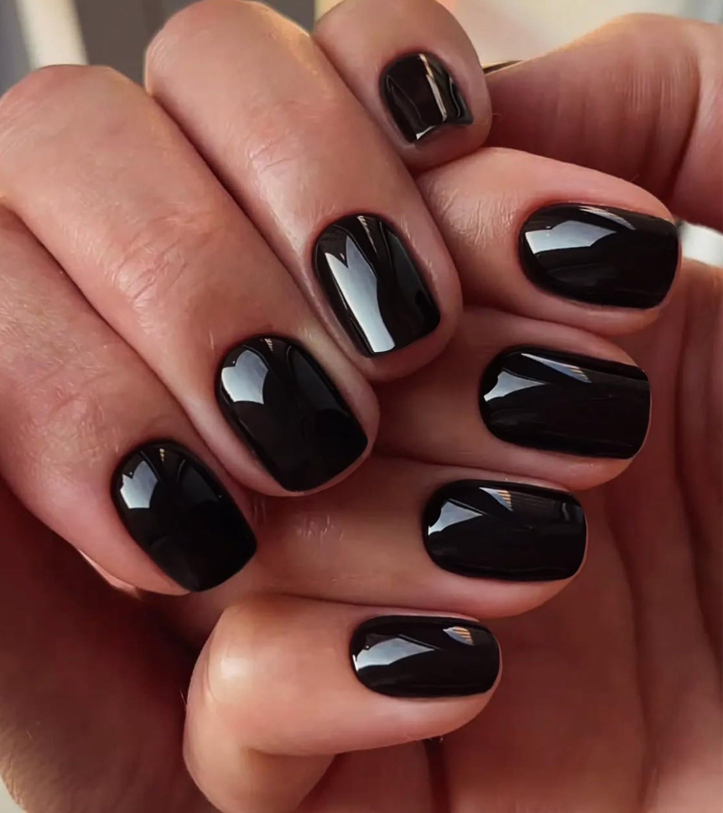 Artquee Press on Nails Short Soft Nude Square False Tips Glossy Reusable Fake Stick on Nails Kit for Women - 30 PCS 15 Sizes