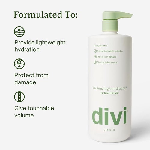 Divi Volumizing Conditioner - Lightweight Formula for Fine Hair | Strengthens & Protects