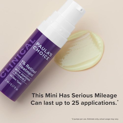 Paula's Choice BHA Liquid Exfoliant - Salicylic Acid Facial Treatment for Enlarged Pores, Travel Size 1oz | Clinical 1% Retinol Cream for Anti-Aging, 0.17oz