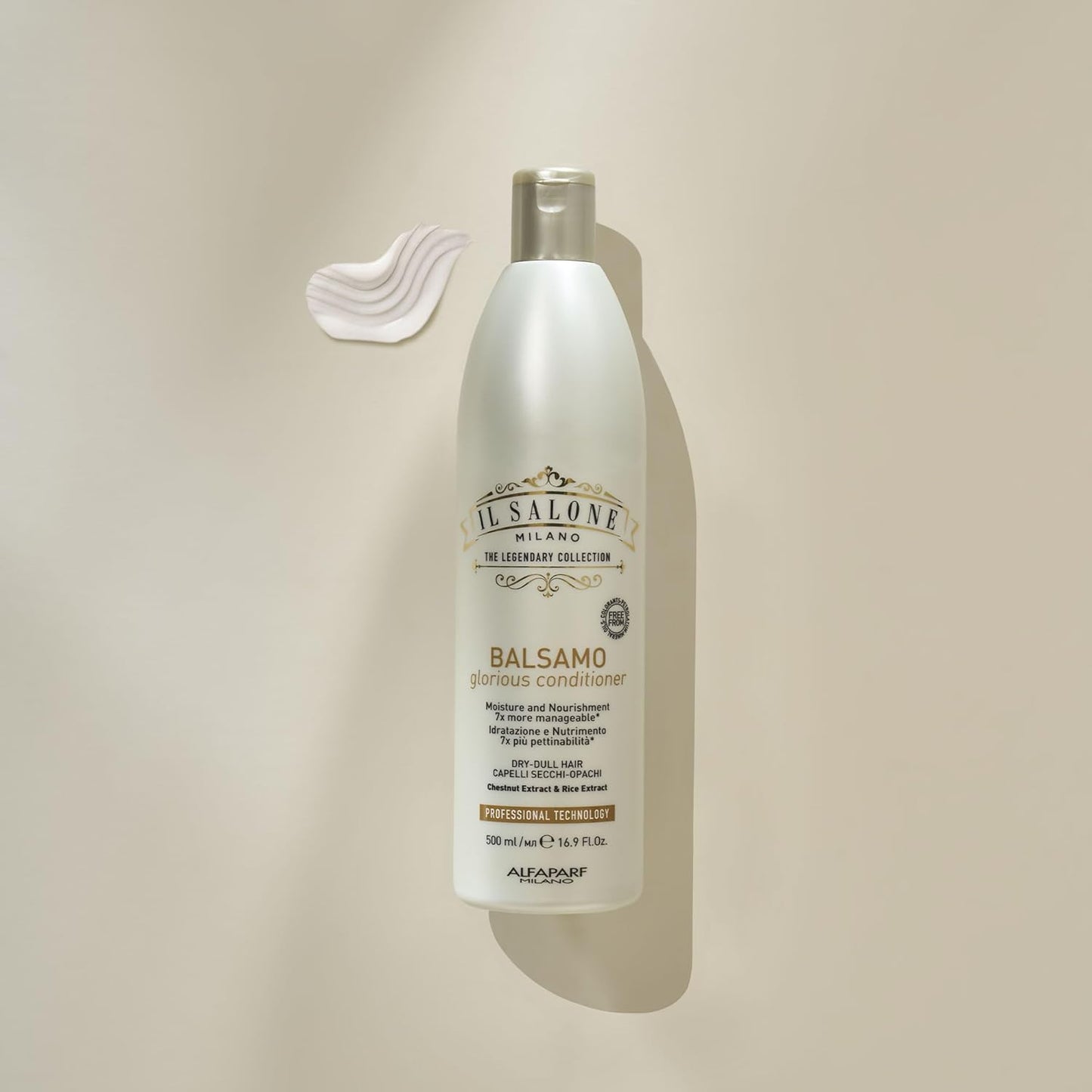 Il Salone Milano Glorious Moisturizing Conditioner - Hydrating Formula for Dry Hair - Adds Shine & Softness - Vegan | 16.9 oz / 500 ml