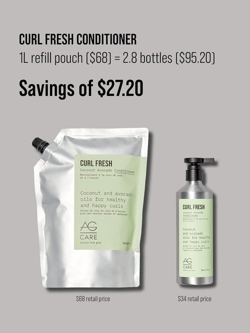 AG Care Curl Fresh Coconut Avocado Conditioner - Moisturizing Formula | 33.8 Fl Oz