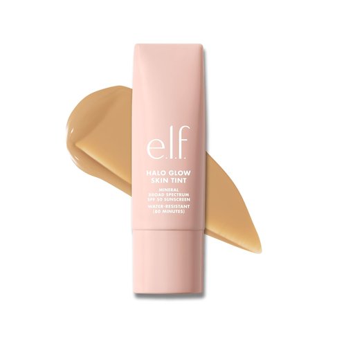 e.l.f. Halo Glow Skin Tint SPF 50 - Tinted Moisturizer for Light, Buildable Coverage | Vegan & Cruelty-Free, 7 Medium Warm