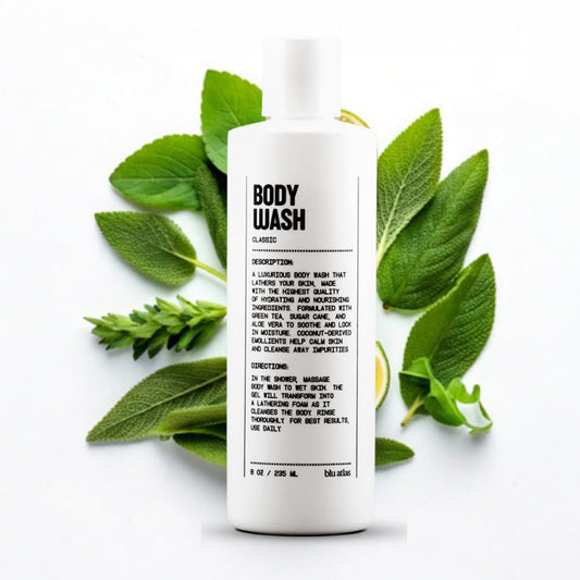 Blu Atlas Body Wash - Sulfate-Free Gel for Men | Moisturizing 8oz Formula for All Skin Types