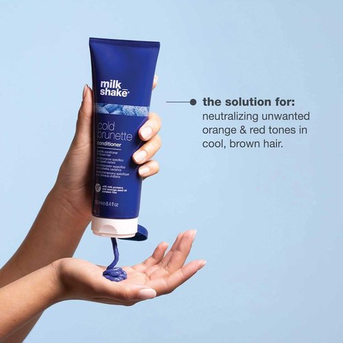 Milk_Shake Cold Brunette Conditioner - Toning Formula with Blue Pigment for Brown Hair | Nourishes & Protects Color