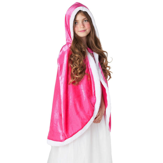 Morph Costumes Girls Pink Cloak Princess Hooded Cape Halloween Outfit For Children Small