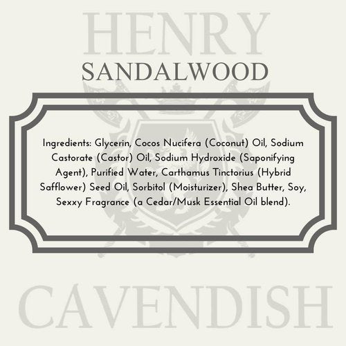 Henry Cavendish Sandalwood Shave Soap - All-Natural Moisturizing Shaving Puck with Shea Butter & Coconut Oil | 4 Oz Refill