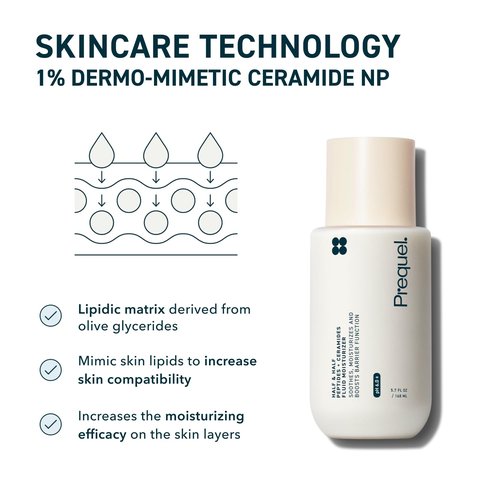 Prequel Skin Half and Half Moisturizer - Lightweight Ceramide Peptide Lotion for All Skin Types