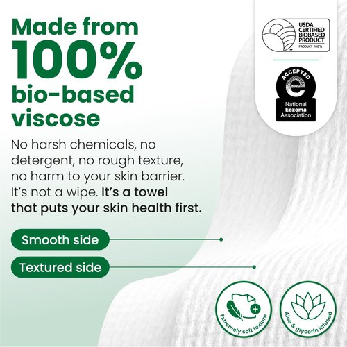 Clean Skin Club Clean Towels® XL Sensitive Skin | Travel Pack, Ultra-Soft Disposable Face Towels Infused with Aloe & Glycerin for Sensitive Skin, TSA-Approved Travel Essential,1 Pack, 10 Ct Total