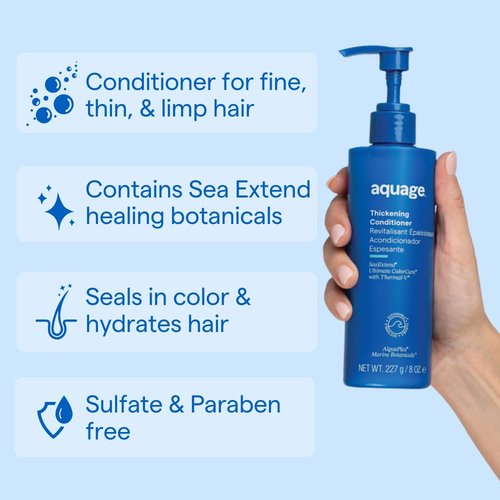 AQUAGE SeaExtend Thickening Conditioner - Adds Volume & Shine with Thermal-V Technology | 8 oz