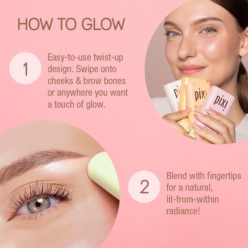 Pixi On-the-Glow SuperGlow - Hydrating Highlighter Stick in Gilded Gold | Paraben-Free | 19g / 0.6oz
