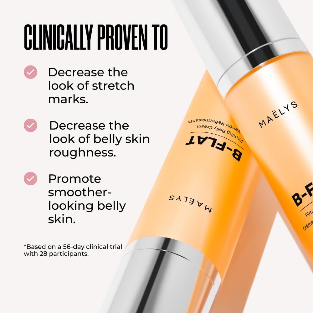 MAËLYS Cosmetics B-FLAT Belly Firming Cream - Stretch Mark Tightening Belly Cream - 3 Pack