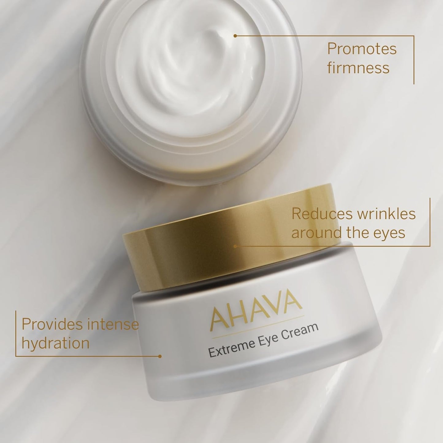 AHAVA Extreme Firming Eye Cream - Hydrating & Smoothing Formula with Peptides & Hyaluronic Acid | 0.5 Fl. Oz