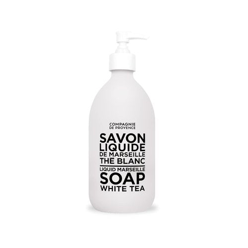 Compagnie de Provence Liquid Soap - Extra Pure White Tea - 16.7 Fl Oz Glass Pump Bottle