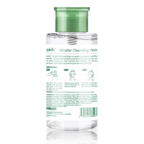 Epielle Micellar Cleansing Water - Gentle Makeup Remover for All Skin Types | 8 Fl Oz | Perfect for Spa Days & Gift Sets