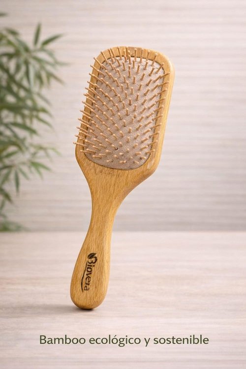 Biovexa Bamboo Hair Brush - Eco-Friendly, Gentle Detangling for All Hair Types
