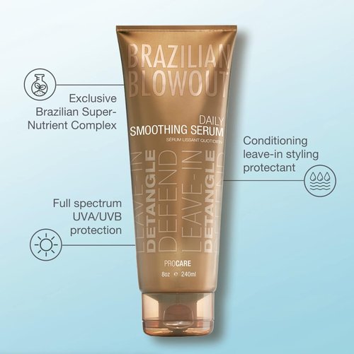 BRAZILIAN BLOWOUT Acai Daily Smoothing Serum - 8 oz for Frizz Control & Shine