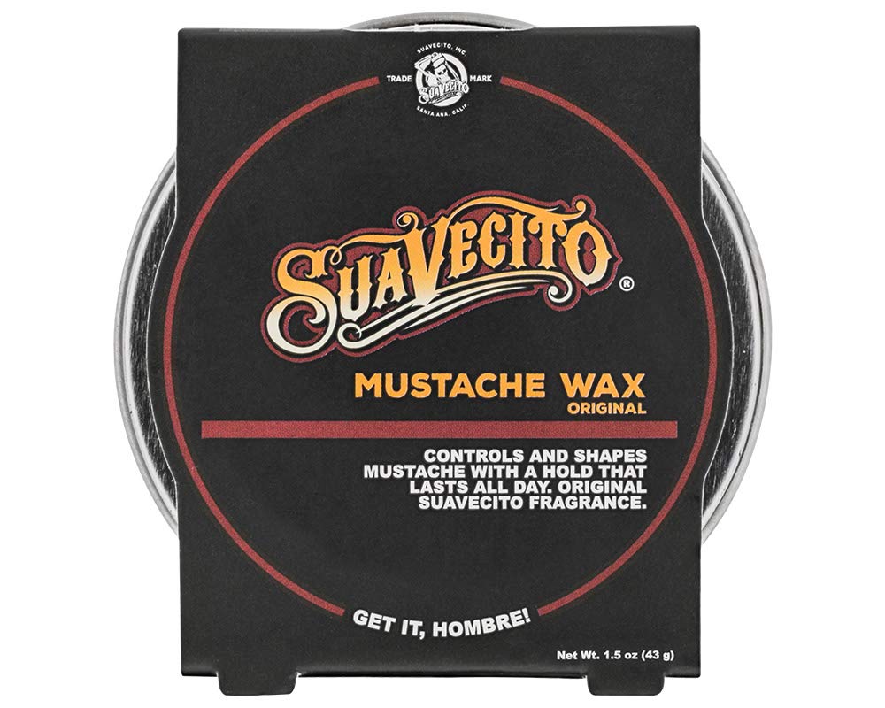 Suavecito Mustache Wax - Original Scent, All-Day Hold, 1.5 oz Portable Tin for Grooming & Styling