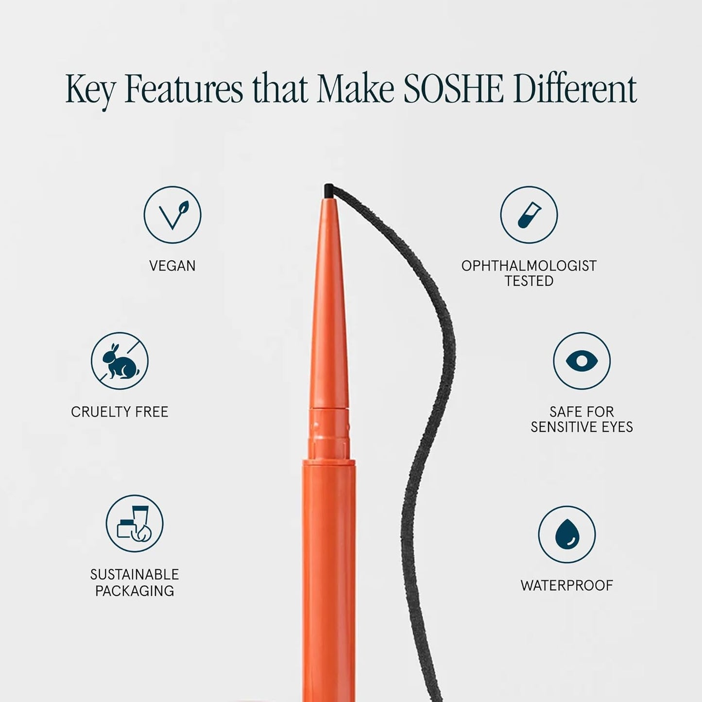 SOSHE Beauty Waterproof Precision Eyeliner - 1.5mm Smudge-Proof Gel Liner | Easy Refills | Lovesick Burgundy Brown