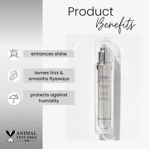Kenra Platinum Silkening Gloss - Brilliant Shine Polish for Frizz Control | Lightweight Humidity Protection | Ideal for Medium to Coarse Hair