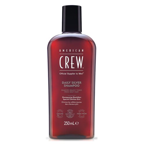 American Crew Daily Silver Shampoo - Removes Brassy Tones, Naturally Derived Vegan Formula, 8.4 Fl Oz