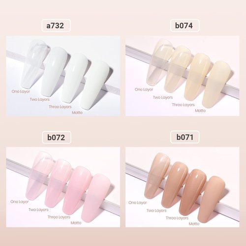 Beetles Nude Gel Polish, 15ml Jelly Neutral Nude Gel Nail Polish Set Translucent Effect Nail Concealer Soak Off UV Spring Summer French Nail Art Design Gift for Women