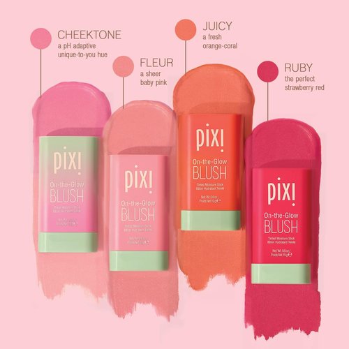 Pixi On-the-Glow Blush Stick - Hydrating Tinted Moisture Stick for Cheeks & Lips | Fleur, 19g