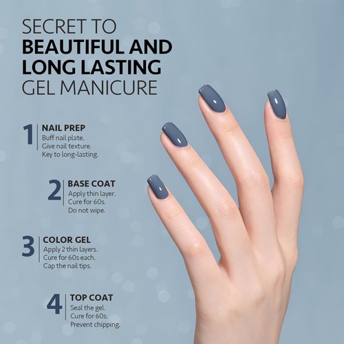 GAOY Blue Gel Nail Polish, 16ml Soak Off Gel Polish, UV Light Cure for Nail Art DIY Manicure at Home, 1271 Blue Borealis
