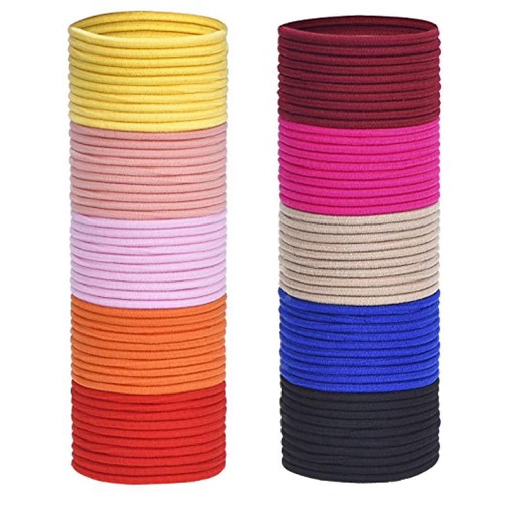 La Tartelette 4 mm Elastic Bands Hair Ties Children Rubber hair headbands - 100 Pcs (Mixed Color)